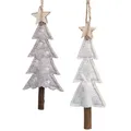 Produktbild: Filz Tannenbäume Christbaumschmuck Weihnachtsdeko mit Holzsternen, 6 Stück