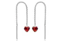 Produktbild: Materia Paar Ohrhänger Damen Silber Herz Zirkonia rot filigran SO-480, 925 Sterling Silber
