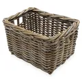 Produktbild: Weide Aufbewahrungs Korb grau - 34 x 24 cm - Rattan Regal Organizer Holz Kiste
