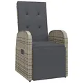 Produktbild: vidaXL Garten Liegestuhl mit Auflage Gartensessel Gartenstuhl Sessel Stuhl Liegesessel Sonnenliege Relaxstuhl Gartenmöbel Poly Rattan Grau