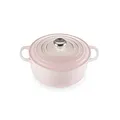Produktbild: Le Creuset Signature Gusseisen-Bräter mit Deckel, Ø 20 cm, Rund, Für alle Herdarten und Induktion geeignet, Volumen: 2,4 l, 3,092 kg, Shell Pink, 21177207774430, 21177207774430