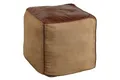 Produktbild: Sitzhocker Leder Leinen Braun B: 45 cm Würfel Polsterhocker Hocker Schlafzimmer