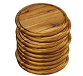 Produktbild: 10er SET KESPER 28442 Fleischteller Ø 25 cm aus FSC®-zertifiziertem Akazienholz/Holzteller/Pizzateller/Schneidebrett