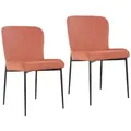 Produktbild: SVITA FREDDIE Esszimmerstuhl 2er Set Cordbezug Metallbeine Rostrot