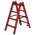Produktbild: MUNK Günzburger Steigtechnik Stufen-Stehleiter-beidseitig begehbar GFK 2x4 Stufen