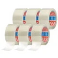 Produktbild: tesa 64014 PP Paketklebeband - 66 m x 50 mm - transparent - 6 Rollen | Alterungs-, UV- und temperaturbeständiges Paketband - Packband für leichte Pakete - geräuscharmes Klebeband