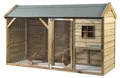 Produktbild: Fatmoose Hühnerstall mit Auslauf CosyChicken Cottage aus Holz - 243x95x148 cm