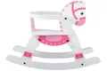 Produktbild: Bandits & Angels Schaukelpferd weiß rosa mit abnehmbarem Steigbügel ab 1 Jahr – Sitzhöhe 28 cm – Schaukelpferd aus Holz – für Jungen und Mädchen – Schaukeltier