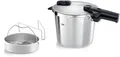Produktbild: Fissler Schnellkochtopf Vitaquick® Premium Edelstahl Dampfkochtopf mit Dämpfeinsatz, Edelstahl 18/10 (3-tlg), Made in Germany, mit gelochtem Einsatz