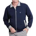 Produktbild: hajo Herren Sweatjacke - Freizeit, Klima-Komfort, Stretch Cotton-Mix, uni Blau M