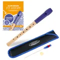 Produktbild: Classic Cantabile Pivella Blockflöte deutsch blau Set inkl. Flötenschule 