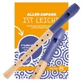 Produktbild: Classic Cantabile Pivella C-Sopran Blockflöte Set - Ahornholz mit Kopf aus Kunststoff - Deutsche Griffweise - Inkl. Schule, Etui, Grifftabelle, Wischerstab und Korkfett - Blau