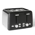 Produktbild: Amazon Basics 4-Scheiben Toaster mit 7 Bräunungsstufen, Extra Breite Schlitze, Brötchenaufsatz, Herausnehmbare Krümelschublade, 1500W, Schwarz