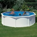 Produktbild: Schwimmbecken Ø460x120cm Schwimmbad Stahlwandbecken Swimming Pool Rund Weiß