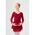 Produktbild: tanzmuster Chiffonkleid Ballettkleid Anna mit Glitzersteinen Mädchen Ballettbody mit Chiffon Röckchen rot 104/110