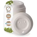 Produktbild: BIOZOYG 50 Stück Einwegdeckel Ø 80mm kompostierbare Kaffeedeckel Pappdeckel für Kaffee To Go, Becherdeckel, weiß, biologisch abbaubar