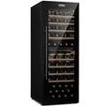 Produktbild: Klarstein Weinkühlschrank, Getränkekühlschrank Schmal, 2 Zonen Kühlschrank mit Glastür, Getränkekühlschränke Freistehend, Weinkühlschrank Klein, Weinkühlschränke mit UV-Schutz, 5-20°C, 77 Flaschen