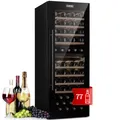 Produktbild: Weinkühlschrank 2 Zonen Wein Kühlschrank Flaschenkühlschrank 77 Weinflaschen
