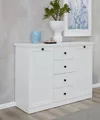 Produktbild: Sideboard Kommode Anrichte Landhausstil  Wohnzimmerschrank weiß Baxter