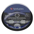 Produktbild: 1x10 Verbatim M-Disc BD-R BluRay 25GB 4x Speed Cakebox printable