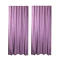 Produktbild: Haus und Deko Vorhang 2er Set Kräuselband Gardine Leinenoptik-Struktur Blickdicht ca. 140 x 245 cm (B/L) Pflegeleicht Knitterfrei, modisch zeitlos für Wohnzimmer Schlafzimmer (Flieder)