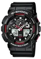 Produktbild: G-SHOCK Chronograph Quarzuhr,Armbanduhr,Herrenuhr,digital, bis 20 bar wasserd.Resinarmband schwarz-rot