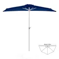 Produktbild: Balkon Sonnenschirm blau halbrund 2,7 m Polyester 160 g/m² Höhe 235 cm Kurbel
