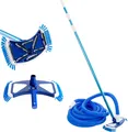 Produktbild: AREBOS Poolbürste mit Schlauch | Saugbürste & seitliche Borsten, Teleskopstange