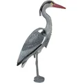 Produktbild: Dekofigur Reiher, Schutz gegen Fischreiher, stehender Graureiher, in Boden einsteckbar, Garten Teich, pe, grau - Relaxdays