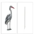Produktbild: Relaxdays Dekofigur Reiher, Schutz gegen Fischreiher, stehender Graureiher, in Boden einsteckbar, Garten Teich, PE, grau