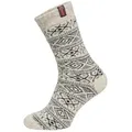 Produktbild: HomeOfSocks Norwegersocken 80% Wollsocken Norwegen Flagge Dicke Socken Hyggelig Warm 80% Wollanteil Norwegischem Design beige 35-38