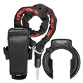 Produktbild: TRELOCK Rahmenschloss RS 480 AZ + Einsteckkette ZR 355 100/6 mit Satteltasche – 70,7 mm breite Öffnung