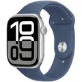 Produktbild: Apple Watch S10 Silber Aluminium Sport Band Denim - S/M GPS 46mm MWWL3QF/A 2024