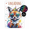 Produktbild: CALLUNA® Fuchs GLITZER Einladungskarten Kindergeburtstag Mädchen - 12 Stück -...