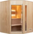 Produktbild: ZEN Dampfsauna Eckig - 3/4 Personen - Frankreich Sauna - 150 x 150 x 200 cm - Fichtenholz - Komplettpaket 4.5kW