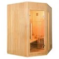Produktbild: Sauna Saunakabine Finnische Eckige Dampfsauna 3Plätze Komplettpaket Harvia 4,5kW