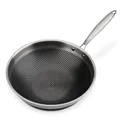 Produktbild: GSW 868402 Wok-Pfanne Asia mit Glasdeckel- ⌀32 cm, Silber