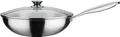 Produktbild: Wok GSW 868402 – mit Glasdeckel – 32 cm – silber