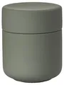 Produktbild: Zone Denmark Ume Keramikdose mit Deckel fürs Bad, Deko Badezimmer, Badezimmer Organizer, Hübsche Dose für Aufbewahrung, aus Keramik, Durchm. 8,3 cm, Höhe 10,3 cm, Olive Green (Grün)