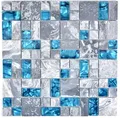 Produktbild: Mosaikfliese grau blau Kombination Glasmosaik Naturstein WC Bad WB88-0404 1Matte