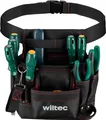 Produktbild: Wiltec Werkzeuggürteltasche 24 x 28 cm bis 15 kg, Werkzeug Gürteltasche 7 Fächer, Werkzeugtasche mit Gürtel verstellbar, robuste Arbeitstasche