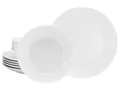 Produktbild: CreaTable, 21925, Serie Luna Weiss, 12-teiliges Geschirrset für 6 Personen, Tafelservice aus Porzellan, spülmaschinen- und mikrowellengeeignet, Qualitätsproduktion