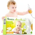 Produktbild: Nasensauger Baby. Original Airmed's Nasensauger. KLINISCH GETESTET, sicher und sanft. Nasensekretsauger mit 2 Saugköpfen & Gratis Reinigungsbürste. Für jeden Staubsauger geeignet
