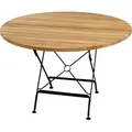 Produktbild: Zebra  Gartentisch Florence, Schwarz, Teak, Holz, Metall, Teakholz, massiv, rund, X-Form, 115x75x115 cm, klappbar, Gartenmöbel, Gartentische, Klapptische