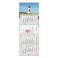 Produktbild: Timr 4-Monatskalender 2026 - Wandkalender 4 Monate mit Datumsschieber rot - 33 x 90 cm Viermonatskalender mehrsprachig D/GB/F/ES I Motiv Leuchtturm I Kalender für Büro, Praxis I tr310