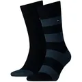 Produktbild: TOMMY HILFIGER Herren Socken - Rugby Sock, Strümpfe, Streifen, uni/gestreift, Vorteilspack Dunkelblau 39-42 6 PAAR