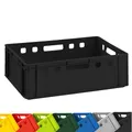 Produktbild: BURI 1x Fleischkiste E2 Fleischerkiste Schwarz 60x40x20cm Metzgerkiste Lagerkiste Stapelkiste | Eurobox Made in Germany lebensmittelecht, robust, stapelbar