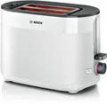 Produktbild: Bosch Toaster 2 Scheiben 950W weiß mit Brötchenaufsatz und Auftaufunktion