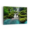 Produktbild: Wandbilder 100x70cm Leinwandbild Park Wasserfall Wasser Groß Bilder Wanddeko