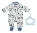 Produktbild: Baby Annabell Strampler, Anzug mit blauen Details und Allover Print mit Blättern auer Anzug für 43 cm Puppen, 706824 Zapf Creation